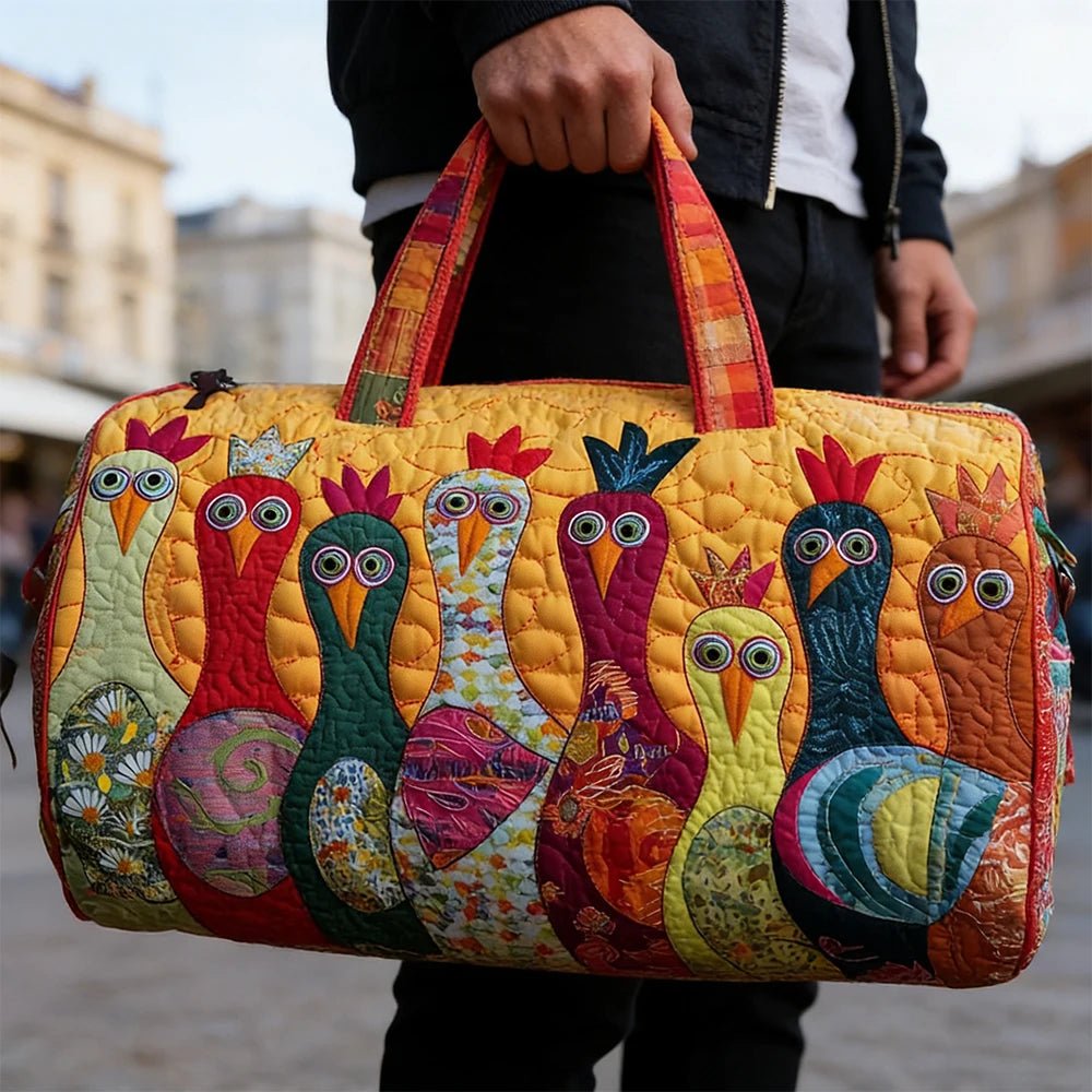 GF Funny Art Chicken Print Quilted Duffle Bag - WIVAStore
