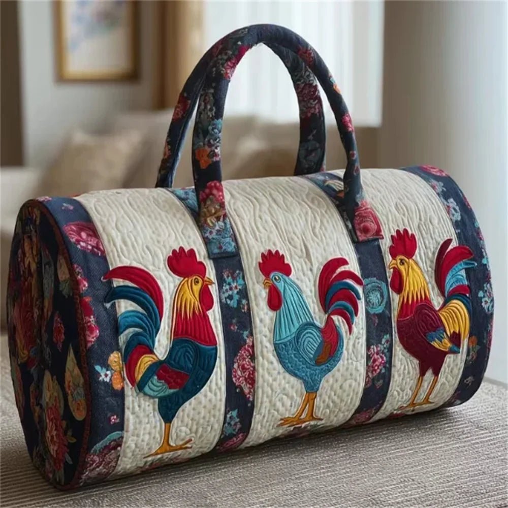 GF Funny Art Chicken Print Quilted Duffle Bag - WIVAStore