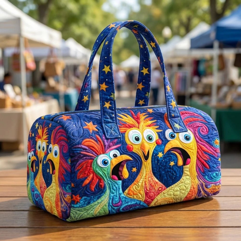 GF Funny Art Chicken Print Quilted Duffle Bag - WIVAStore
