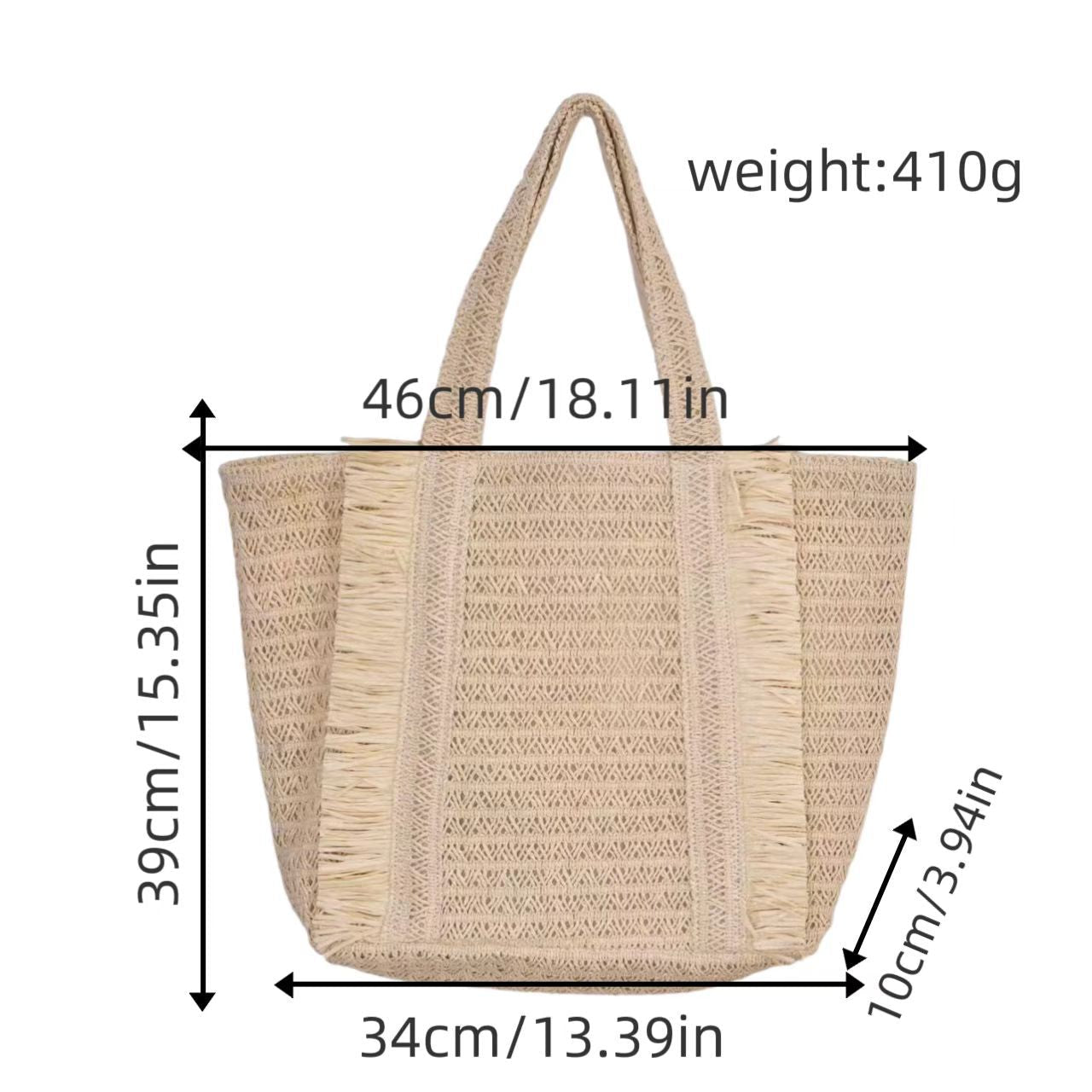 Handwoven Straw Beach Tote – Women’s Vacation Shoulder Bag, Large Capacity Woven Purse - WIVAStore