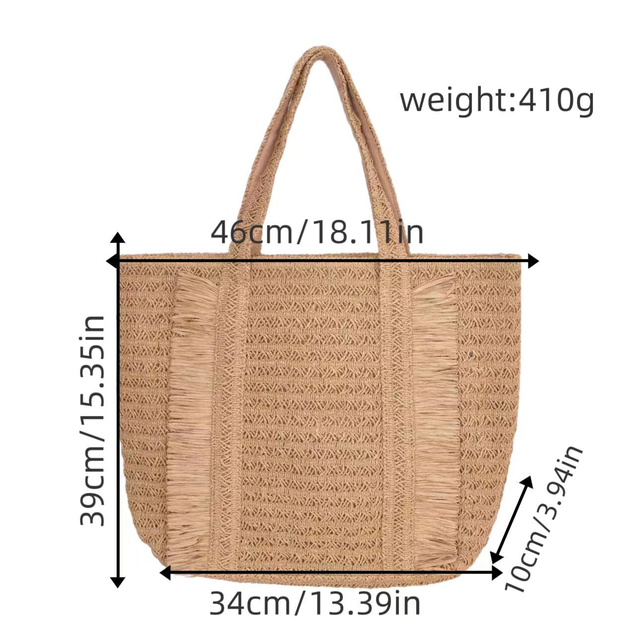 Handwoven Straw Beach Tote – Women’s Vacation Shoulder Bag, Large Capacity Woven Purse - WIVAStore