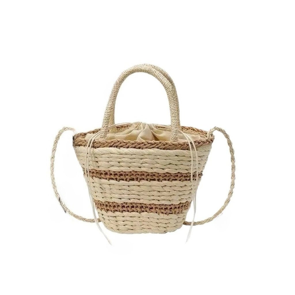 Handwoven Straw Shoulder Bag – Women's Exquisite Beach Vacation Purse, Premium Resort Tote - WIVAStore