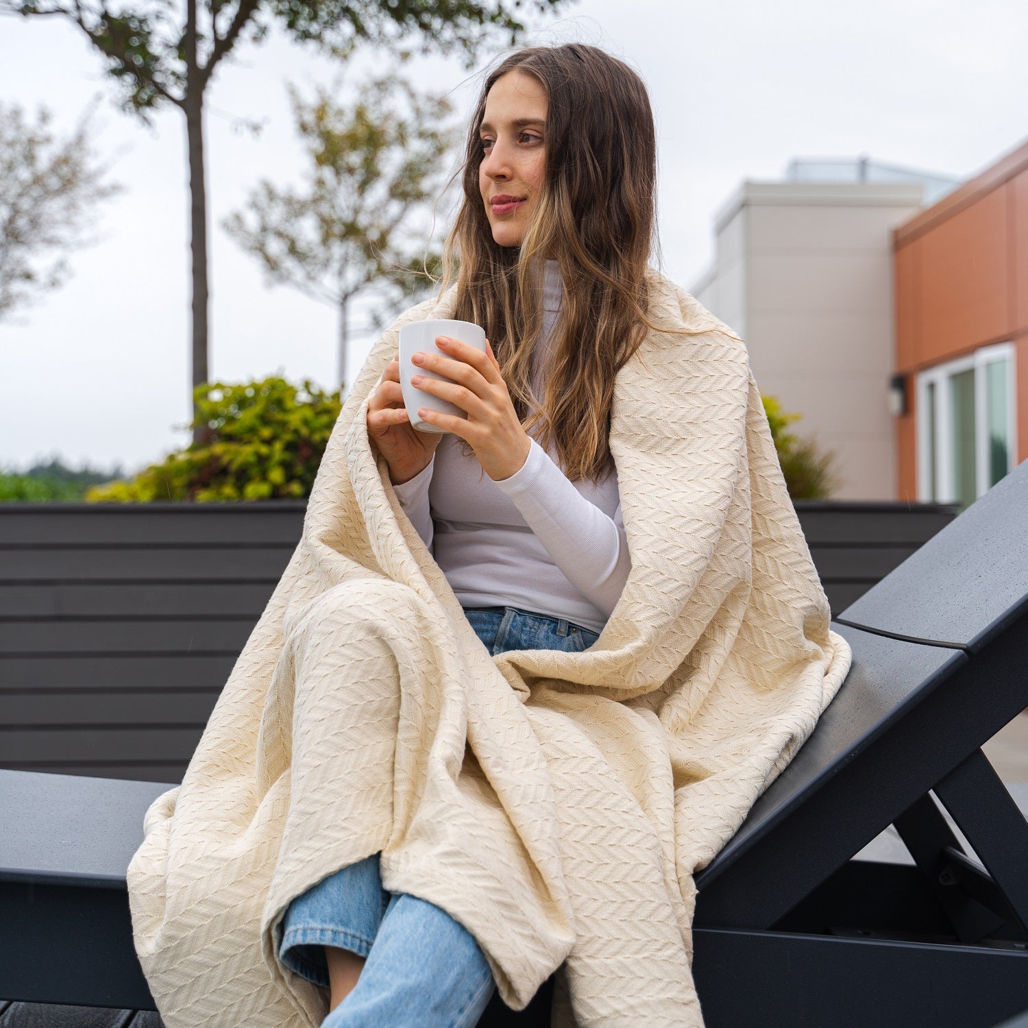 Herringbone Cotton Blanket - WIVAStore