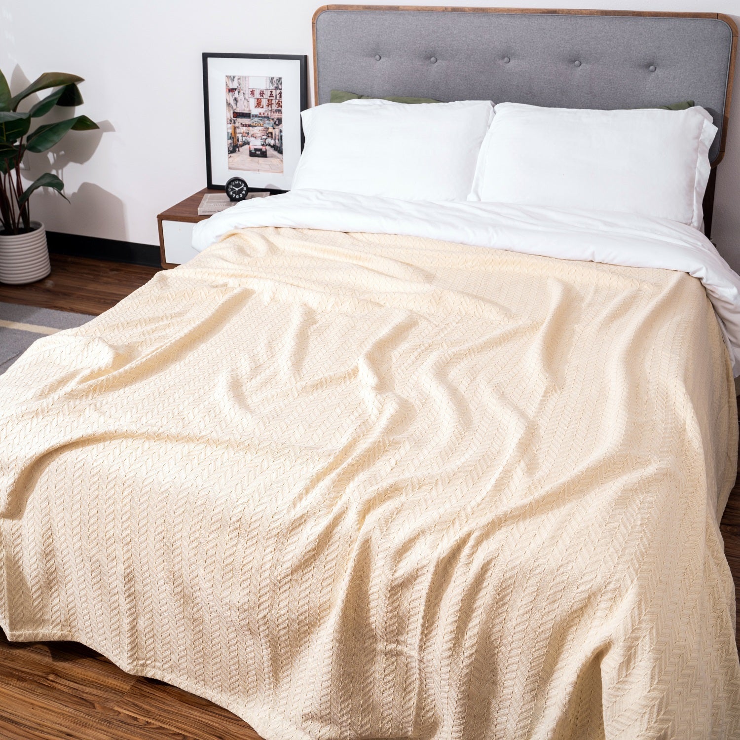 Herringbone Cotton Blanket - WIVAStore
