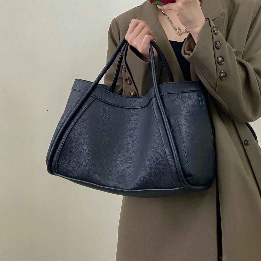 Large capacity top handle bag, casual minimalist popular versatile tote purse, retro commuter tote bag, shoulder bag with crossbody strap - WIVAStore