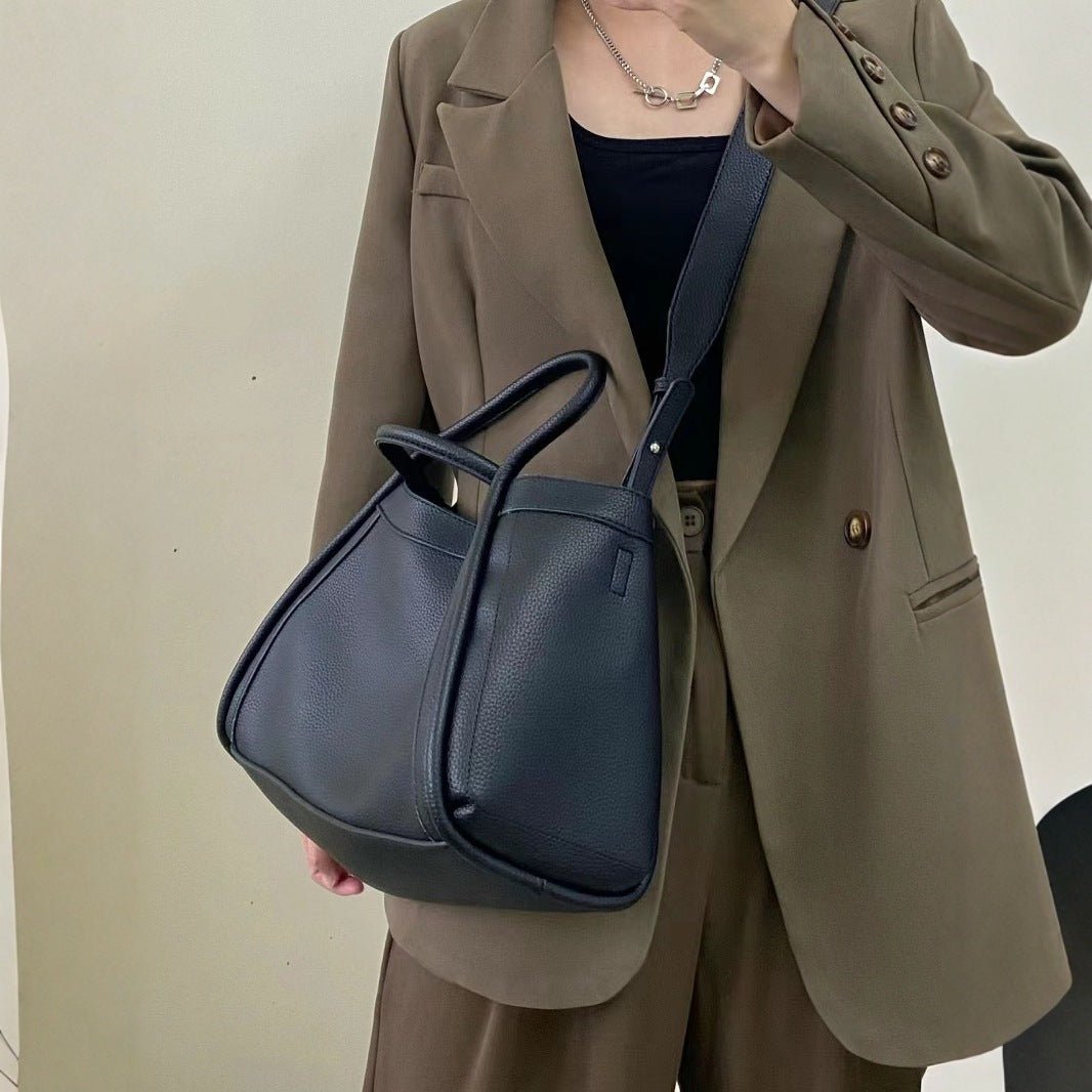 Large capacity top handle bag, casual minimalist popular versatile tote purse, retro commuter tote bag, shoulder bag with crossbody strap - WIVAStore