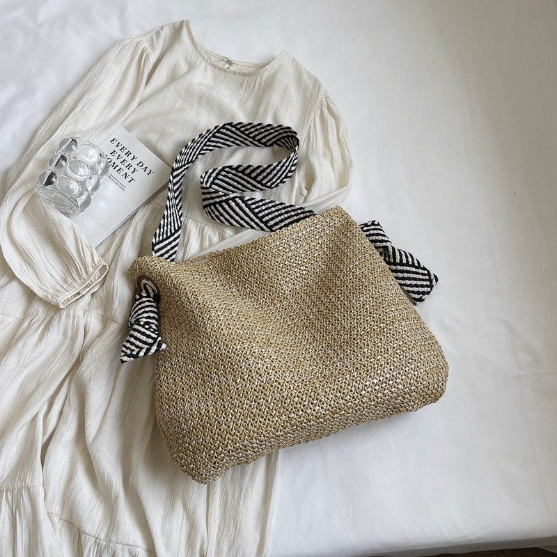 Large Woven Straw Tote – Women’s Beach Shoulder Bag, Vacation Handbag & Crossbody Purse - WIVAStore