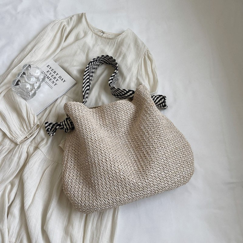 Large Woven Straw Tote – Women’s Beach Shoulder Bag, Vacation Handbag & Crossbody Purse - WIVAStore