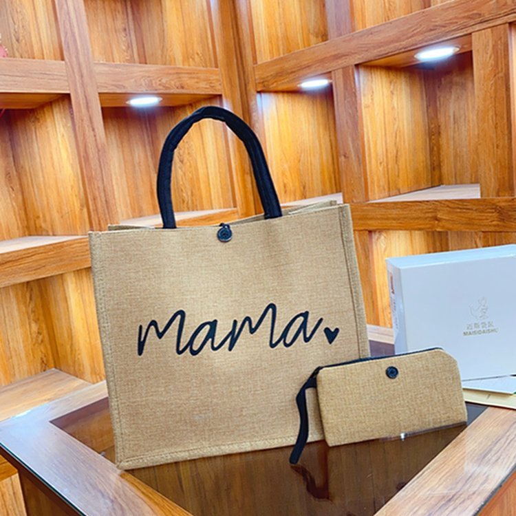 Linen Canvas Tote – Women’s Large Printed Handbag, Student Class Carry - All Shopper - WIVAStore