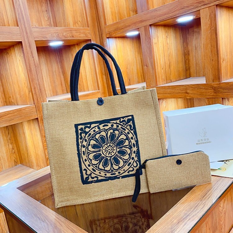 Linen Canvas Tote – Women’s Large Printed Handbag, Student Class Carry - All Shopper - WIVAStore