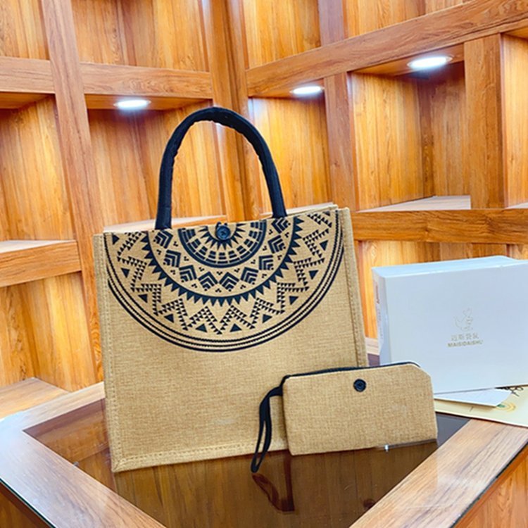 Linen Canvas Tote – Women’s Large Printed Handbag, Student Class Carry - All Shopper - WIVAStore