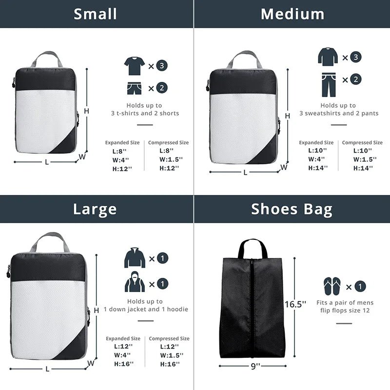 Luggage Organizer Storage Bags Compression - WIVAStore