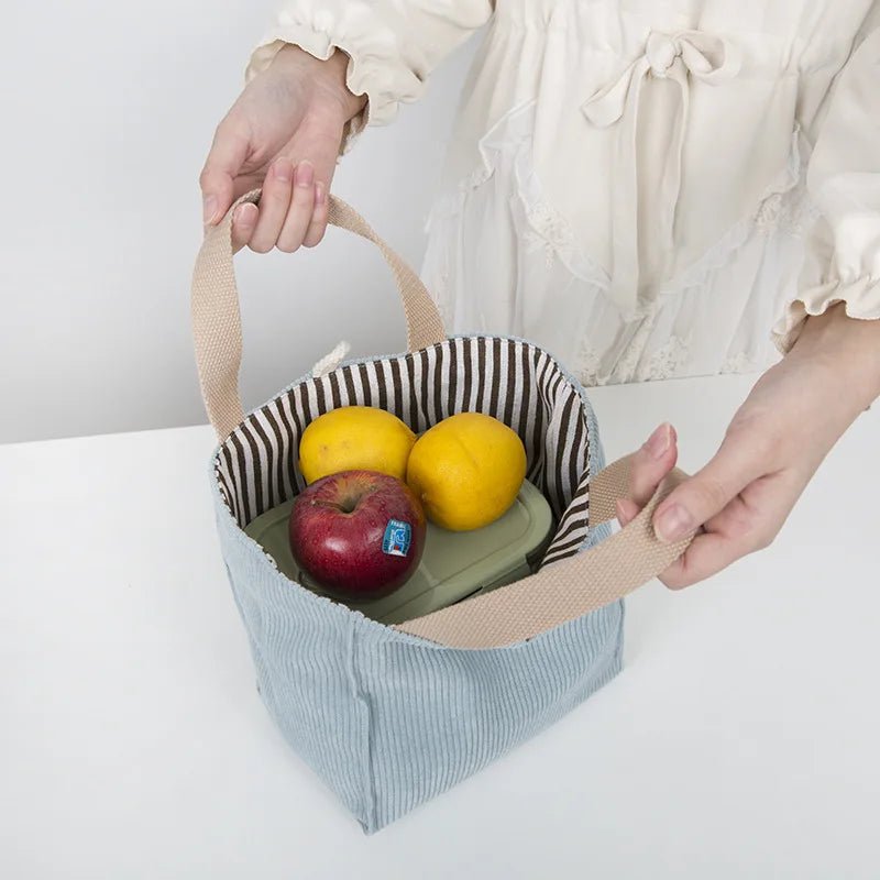 Lunch Bag Corduroy Canvas Lunch Box - WIVAStore