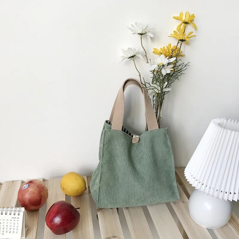 Lunch Bag Corduroy Canvas Lunch Box - WIVAStore