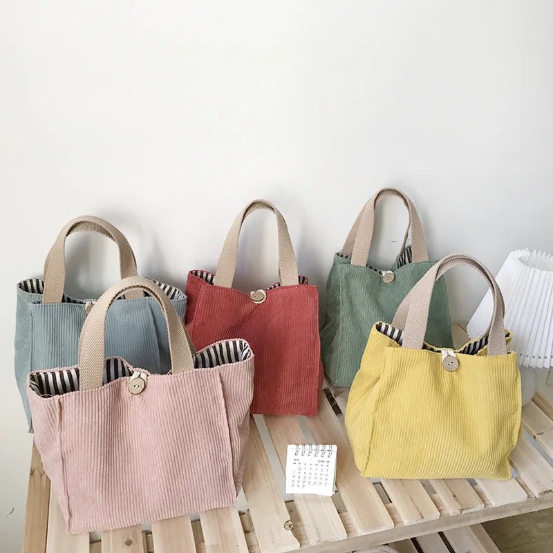 Lunch Bag Corduroy Canvas Lunch Box - WIVAStore