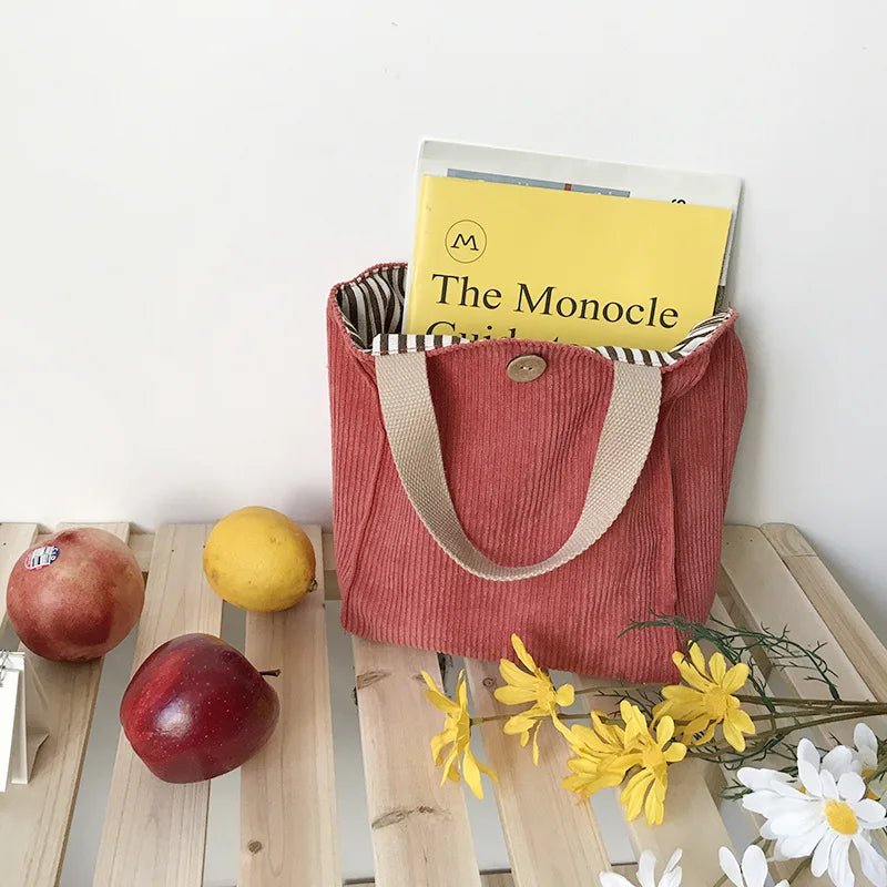 Lunch Bag Corduroy Canvas Lunch Box - WIVAStore