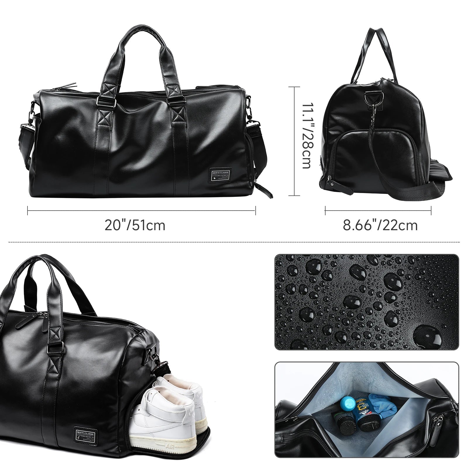 MATE ELAN Men Leather Travel Duffel Bag - WIVAStore