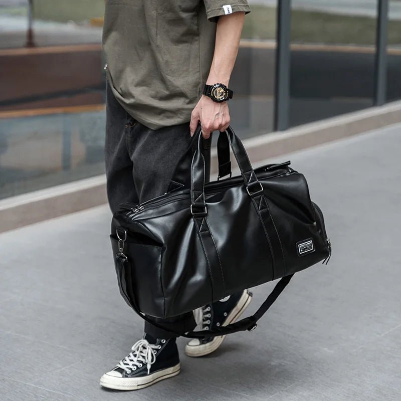 MATE ELAN Men Leather Travel Duffel Bag - WIVAStore