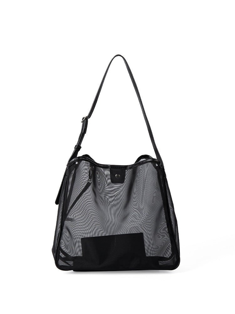 Mesh commuter tote bag, large capacity stylish hobo bag, fashionable versatile shoulder bag - WIVAStore
