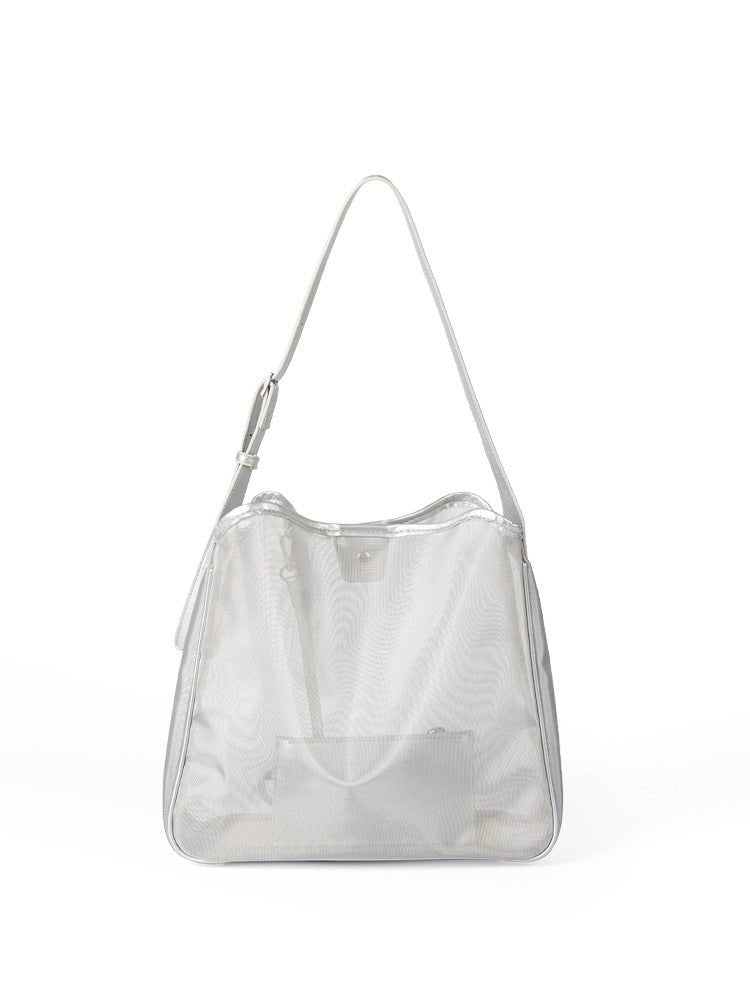 Mesh commuter tote bag, large capacity stylish hobo bag, fashionable versatile shoulder bag - WIVAStore