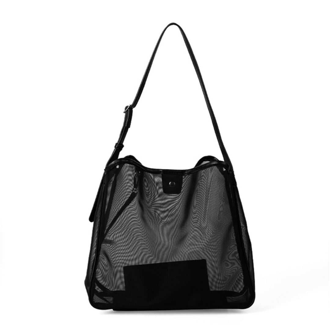 Mesh commuter tote bag, large capacity stylish hobo bag, fashionable versatile shoulder bag - WIVAStore