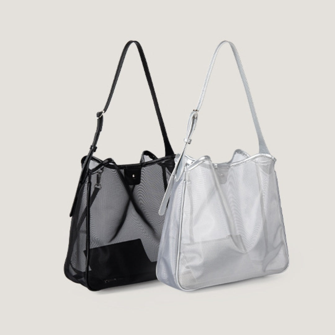 Mesh commuter tote bag, large capacity stylish hobo bag, fashionable versatile shoulder bag - WIVAStore