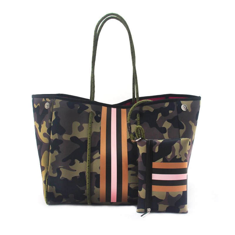 Neoprene Perforated Beach Bucket Bag – Two - in - One Mother - Child Tote, Large Swimming Sand - Proof Purse - WIVAStore
