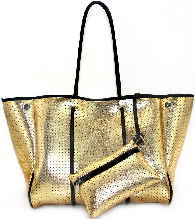 Neoprene Perforated Beach Bucket Bag – Two - in - One Mother - Child Tote, Large Swimming Sand - Proof Purse - WIVAStore