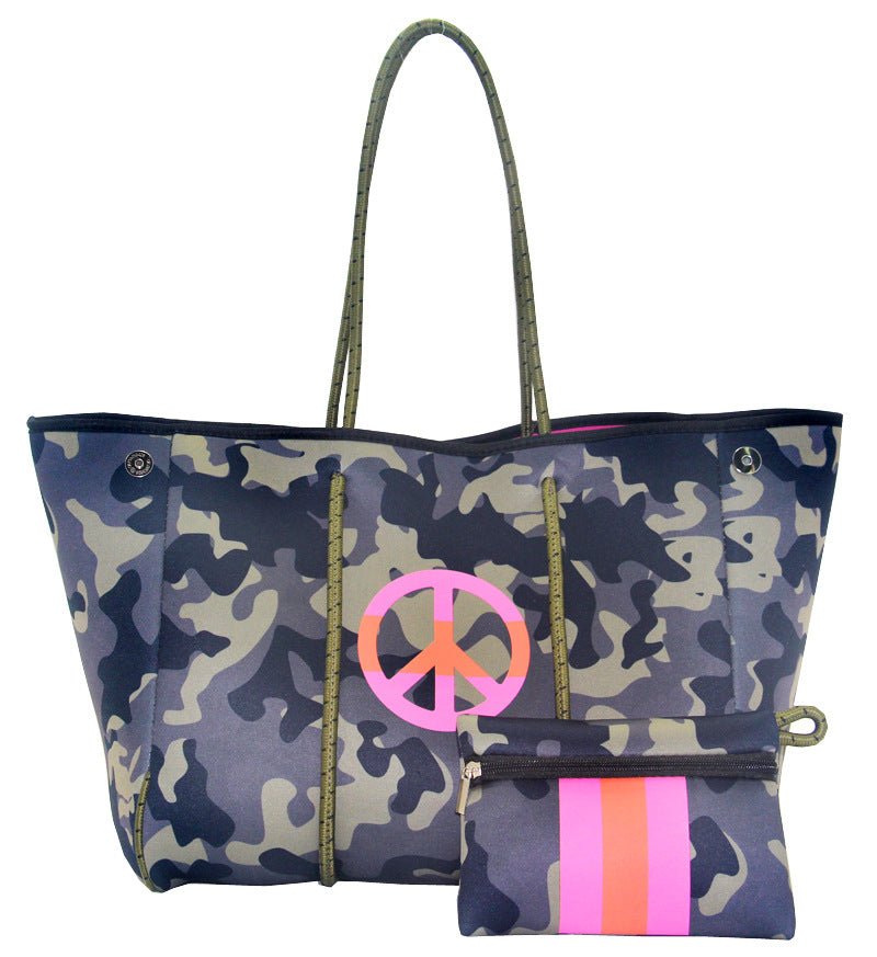Neoprene Perforated Beach Bucket Bag – Two - in - One Mother - Child Tote, Large Swimming Sand - Proof Purse - WIVAStore