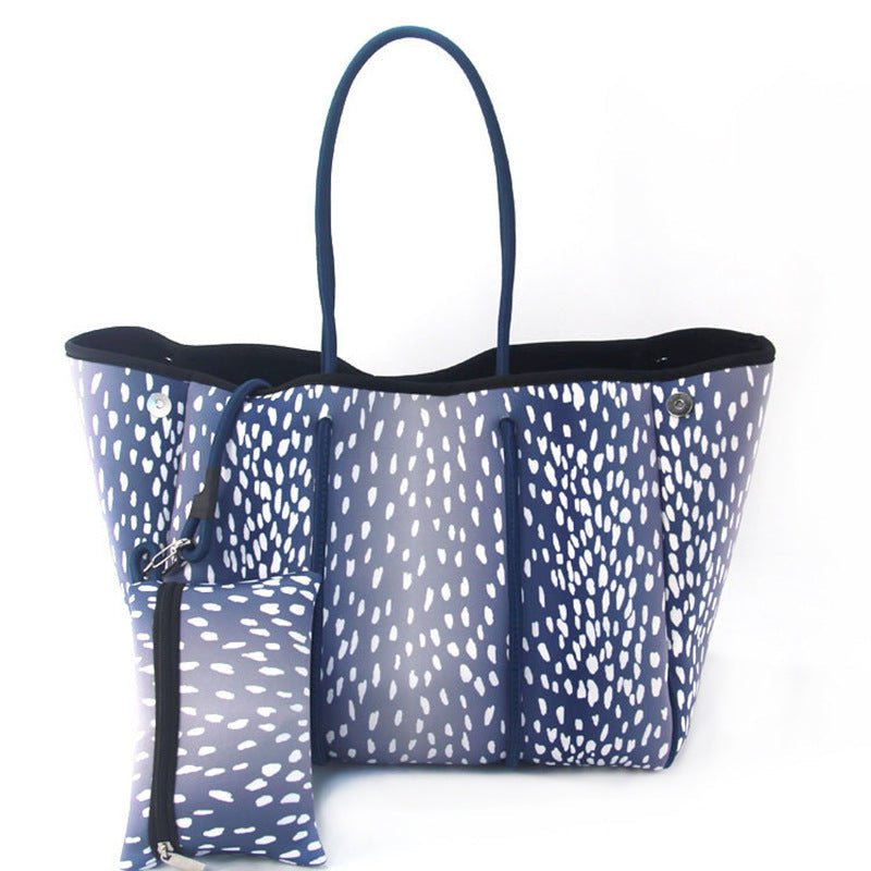 Neoprene Perforated Beach Bucket Bag – Two - in - One Mother - Child Tote, Large Swimming Sand - Proof Purse - WIVAStore