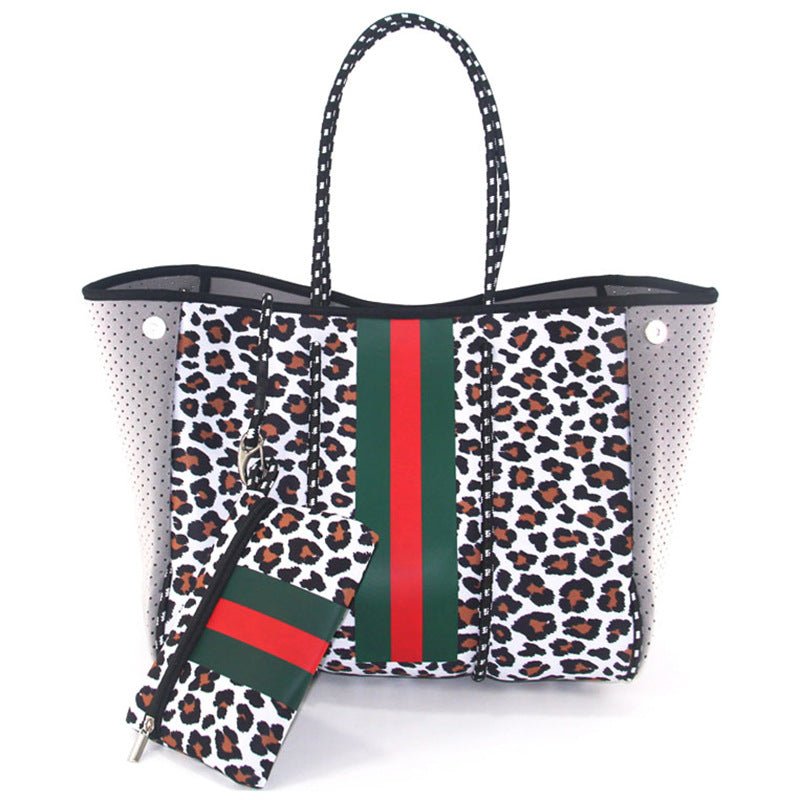 Neoprene Perforated Beach Bucket Bag – Two - in - One Mother - Child Tote, Large Swimming Sand - Proof Purse - WIVAStore
