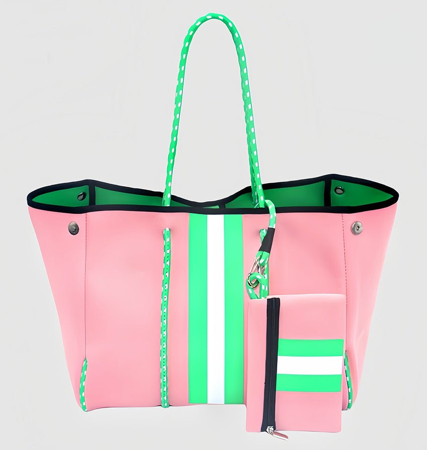 Neoprene Perforated Beach Bucket Bag – Two - in - One Mother - Child Tote, Large Swimming Sand - Proof Purse - WIVAStore
