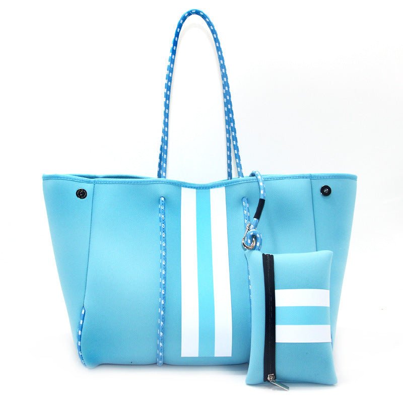 Neoprene Perforated Beach Bucket Bag – Two - in - One Mother - Child Tote, Large Swimming Sand - Proof Purse - WIVAStore