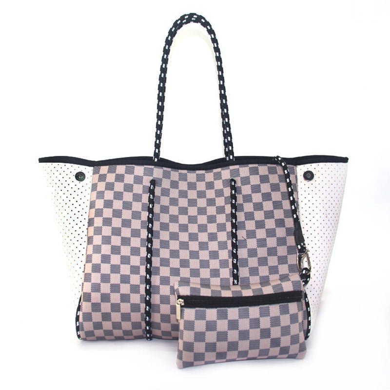 Neoprene Perforated Beach Bucket Bag – Two - in - One Mother - Child Tote, Large Swimming Sand - Proof Purse - WIVAStore