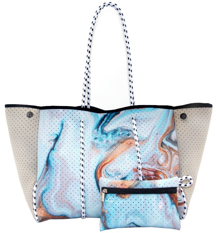 Neoprene Perforated Beach Bucket Bag – Two - in - One Mother - Child Tote, Large Swimming Sand - Proof Purse - WIVAStore