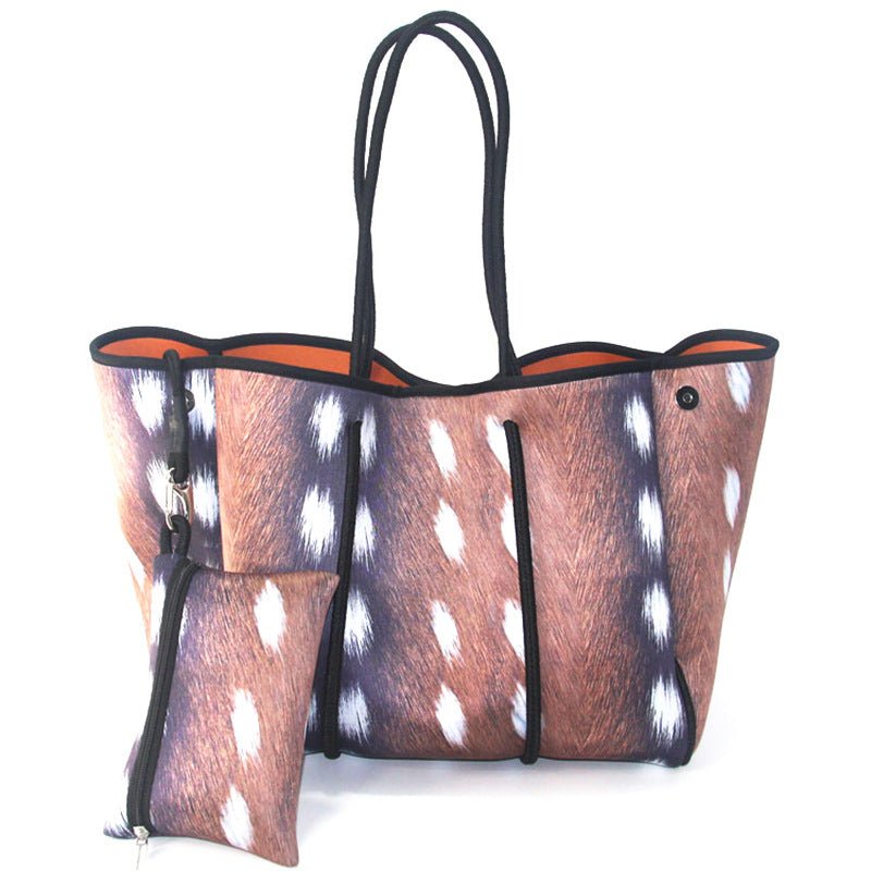 Neoprene Perforated Beach Bucket Bag – Two - in - One Mother - Child Tote, Large Swimming Sand - Proof Purse - WIVAStore