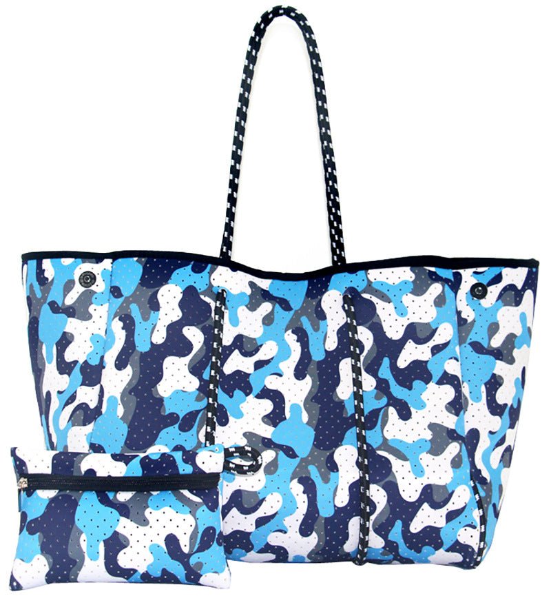 Neoprene Perforated Beach Bucket Bag – Two - in - One Mother - Child Tote, Large Swimming Sand - Proof Purse - WIVAStore