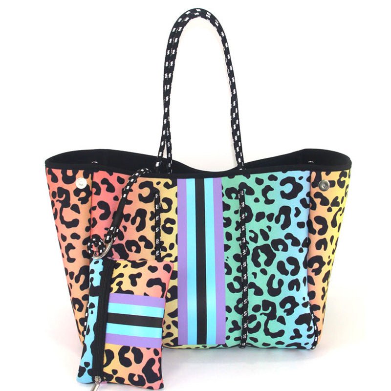 Neoprene Perforated Beach Bucket Bag – Two - in - One Mother - Child Tote, Large Swimming Sand - Proof Purse - WIVAStore