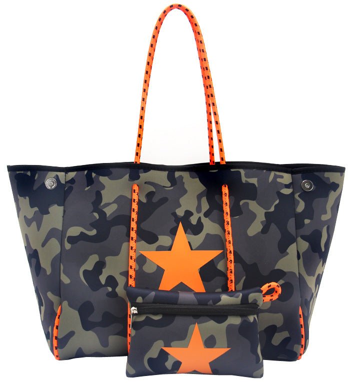 Neoprene Perforated Beach Bucket Bag – Two - in - One Mother - Child Tote, Large Swimming Sand - Proof Purse - WIVAStore