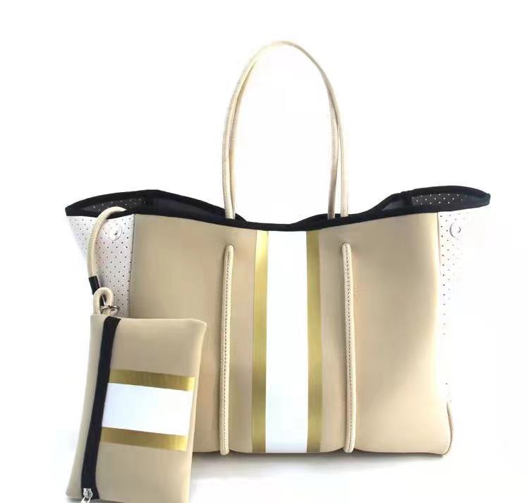 Neoprene Perforated Beach Bucket Bag – Two - in - One Mother - Child Tote, Large Swimming Sand - Proof Purse - WIVAStore