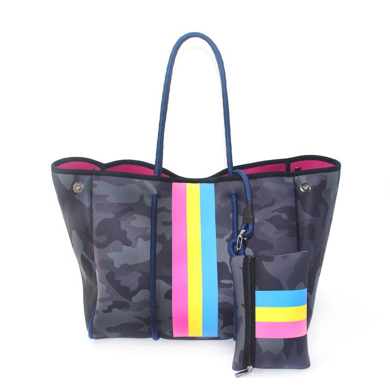 Neoprene Perforated Beach Bucket Bag – Two - in - One Mother - Child Tote, Large Swimming Sand - Proof Purse - WIVAStore