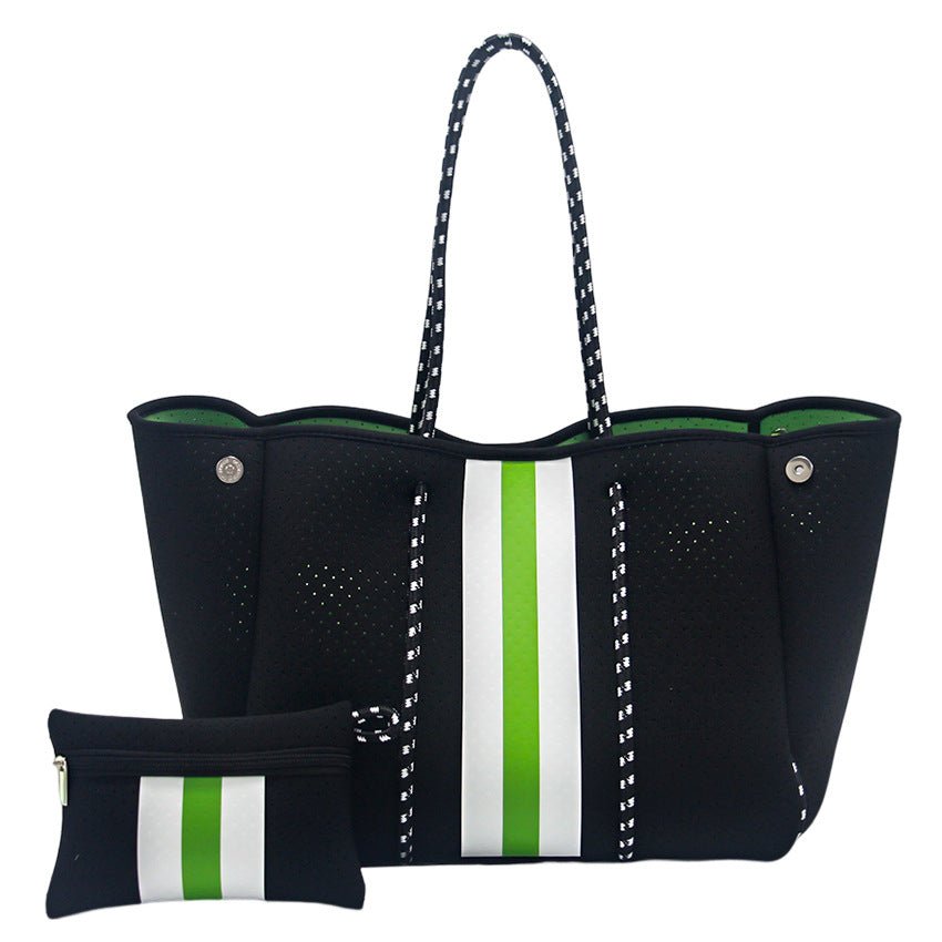 Neoprene Perforated Beach Bucket Bag – Two - in - One Mother - Child Tote, Large Swimming Sand - Proof Purse - WIVAStore
