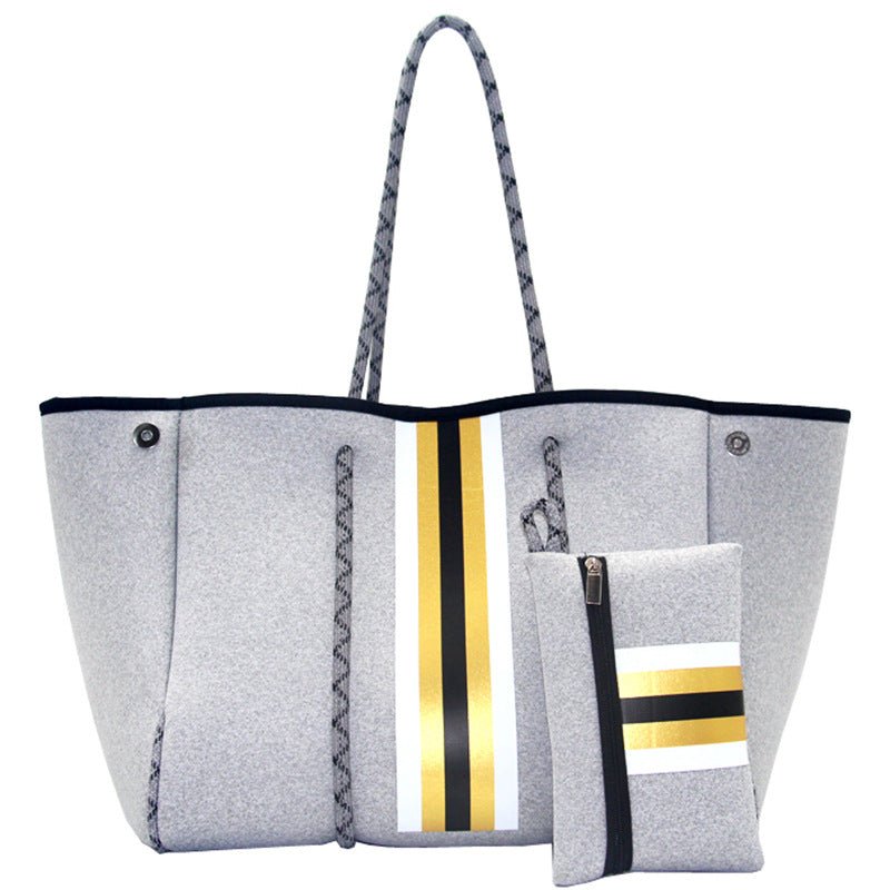 Neoprene Perforated Beach Bucket Bag – Two - in - One Mother - Child Tote, Large Swimming Sand - Proof Purse - WIVAStore