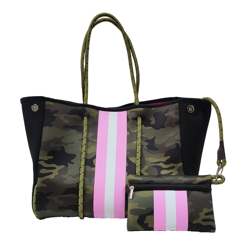 Neoprene Perforated Tote Set – Mother - Child Beach Bag, Water - Resistant Gym & Swim Duffle - WIVAStore