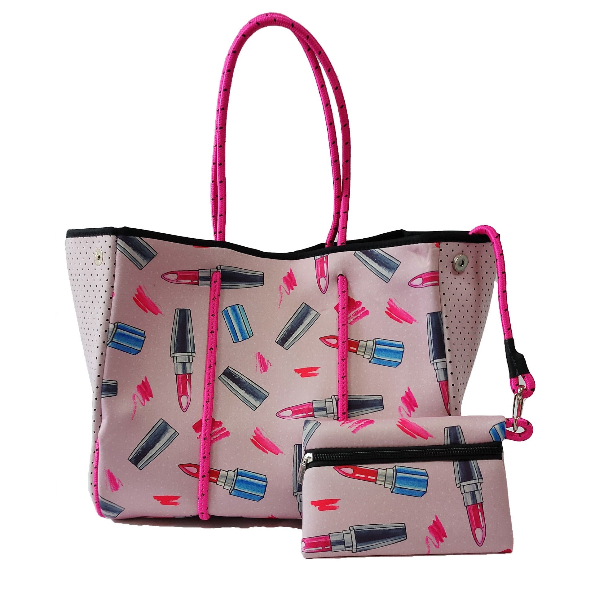 Neoprene Perforated Tote Set – Mother - Child Beach Bag, Water - Resistant Gym & Swim Duffle - WIVAStore