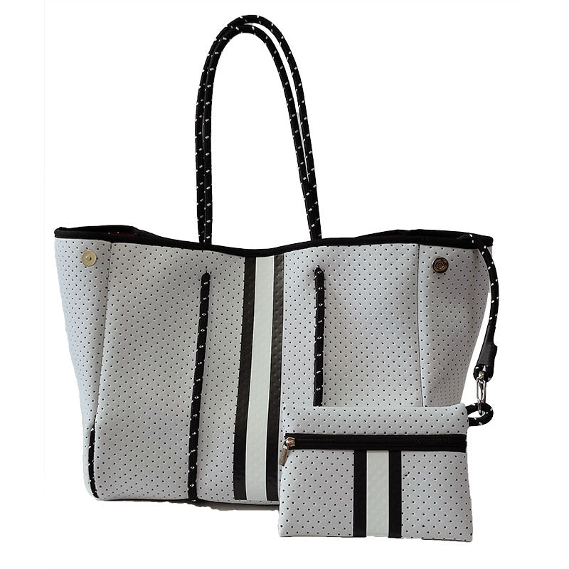 Neoprene Perforated Tote Set – Mother - Child Beach Bag, Water - Resistant Gym & Swim Duffle - WIVAStore