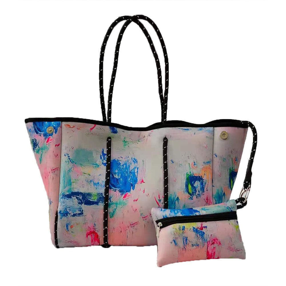 Neoprene Perforated Tote Set – Mother - Child Beach Bag, Water - Resistant Gym & Swim Duffle - WIVAStore