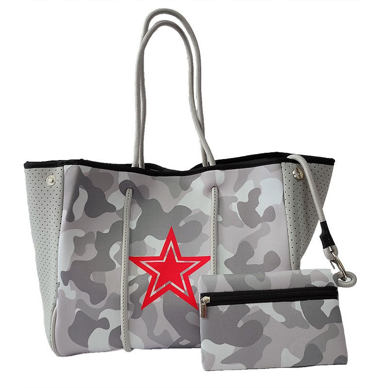 Neoprene Perforated Tote Set – Mother - Child Beach Bag, Water - Resistant Gym & Swim Duffle - WIVAStore