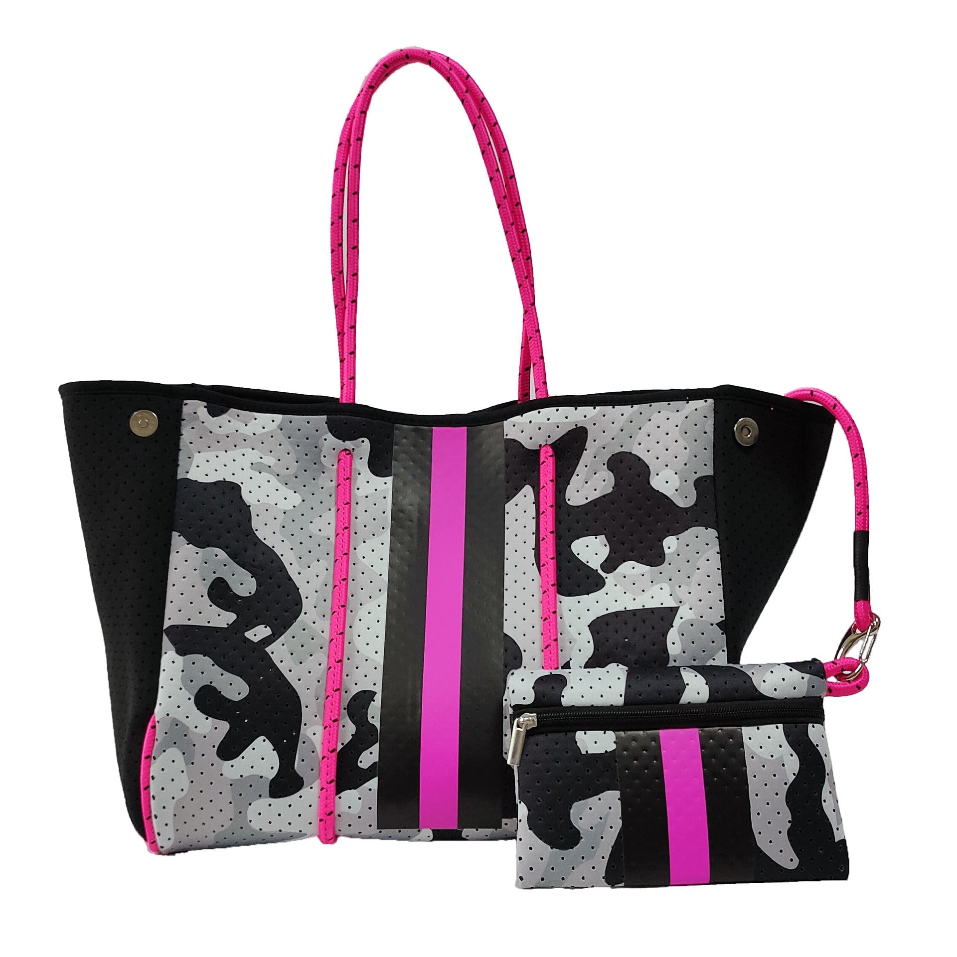 Neoprene Perforated Tote Set – Mother - Child Beach Bag, Water - Resistant Gym & Swim Duffle - WIVAStore