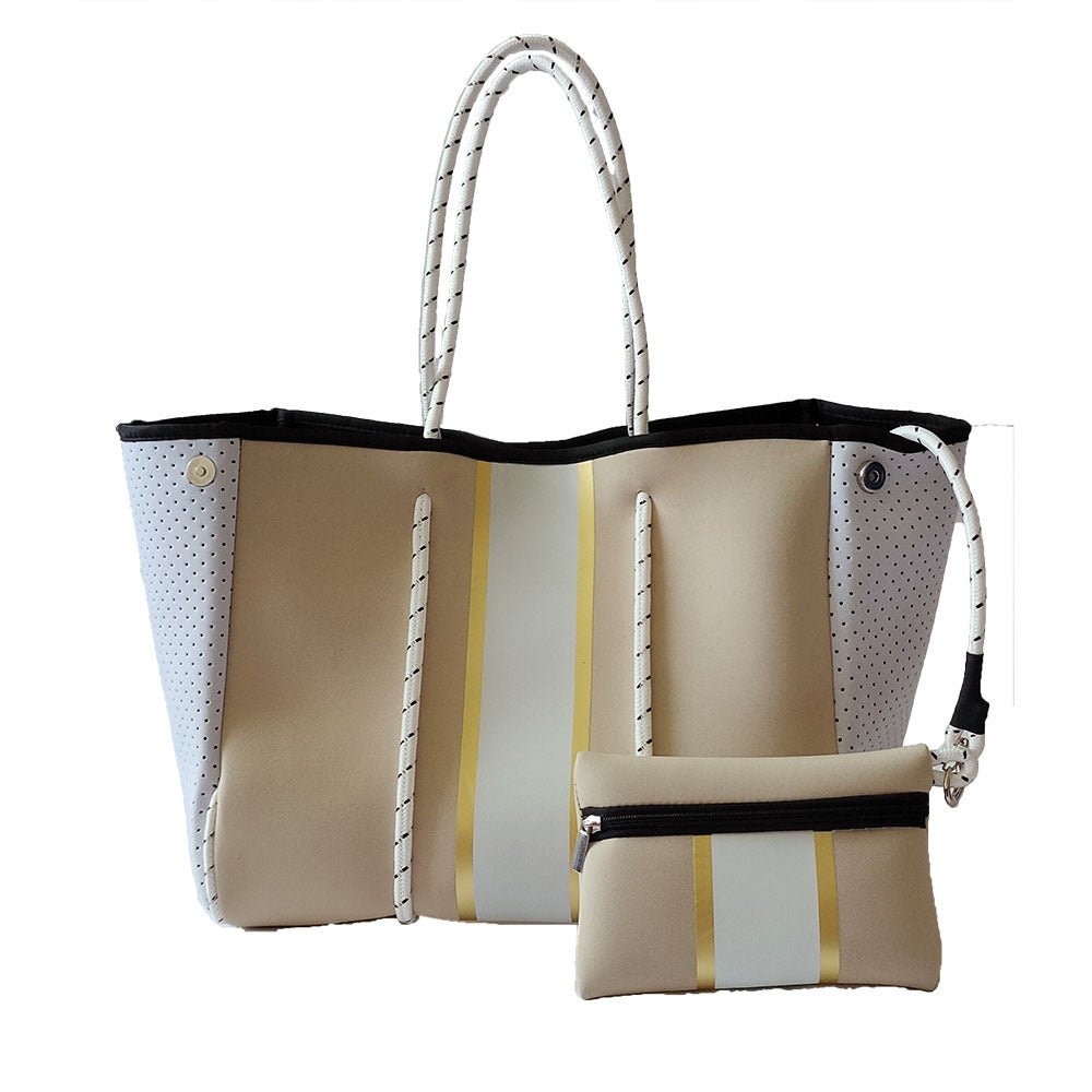 Neoprene Perforated Tote Set – Mother - Child Beach Bag, Water - Resistant Gym & Swim Duffle - WIVAStore